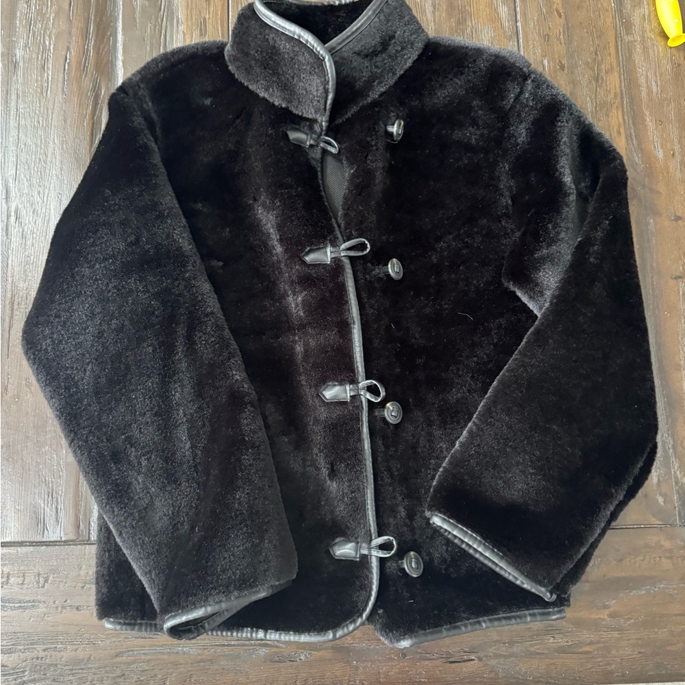 H&M Black Faux Fur coat
